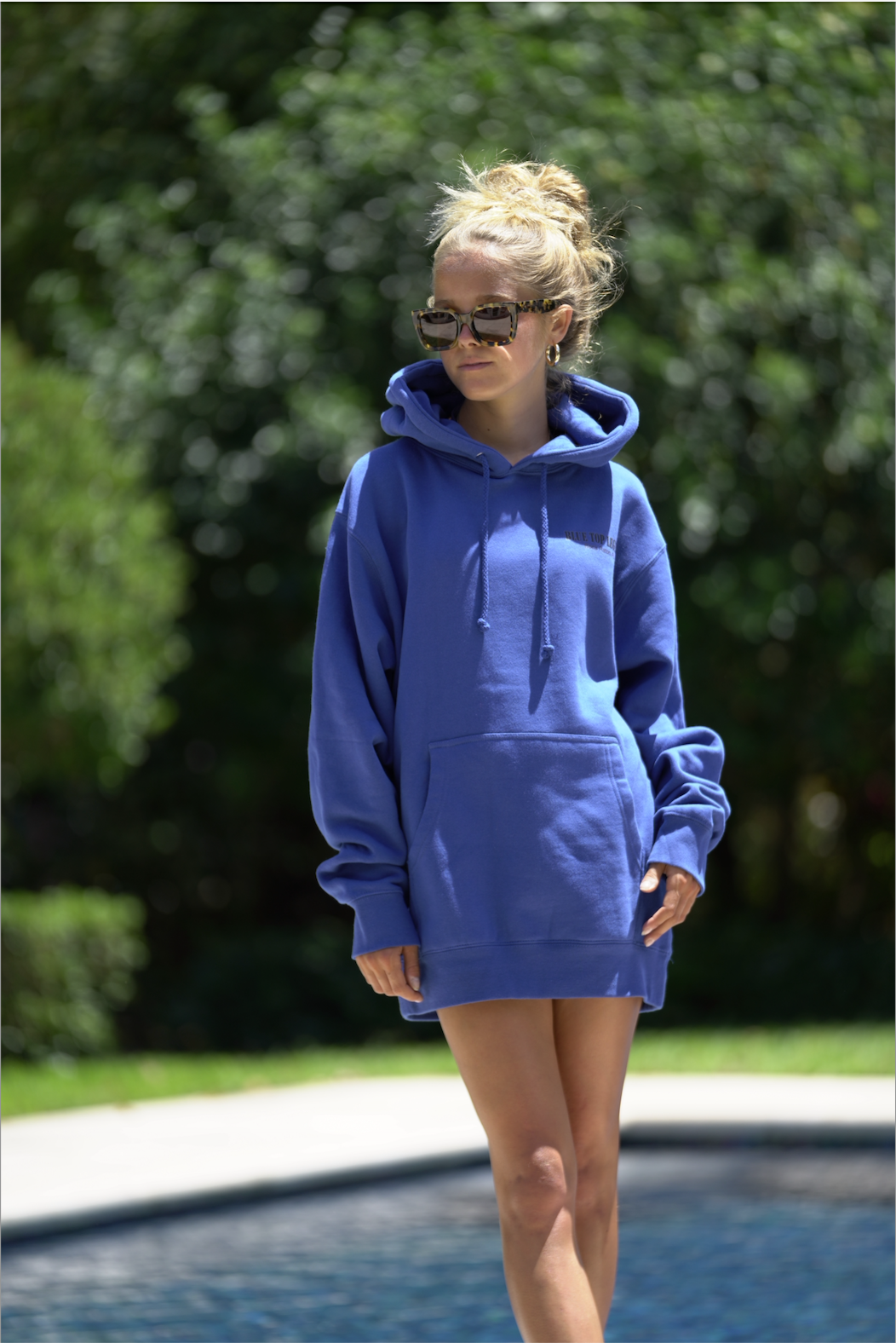 Blue hooded top outlet